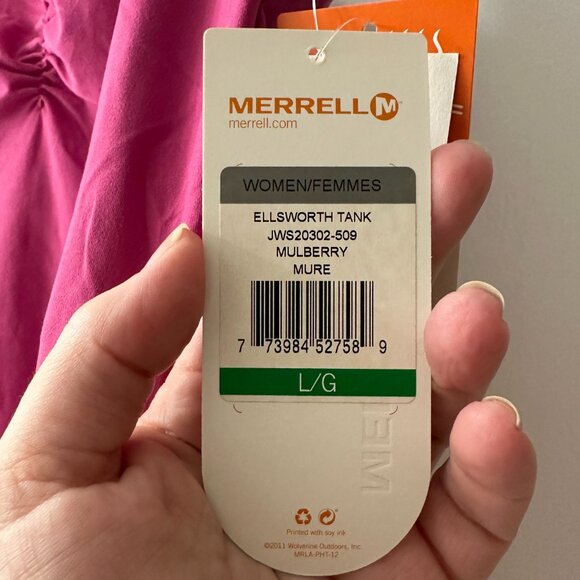 NWT Fuschia Pink Merrell Tank With Shelf Bra UPF 50+ - Picture 3 of 10